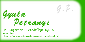 gyula petranyi business card